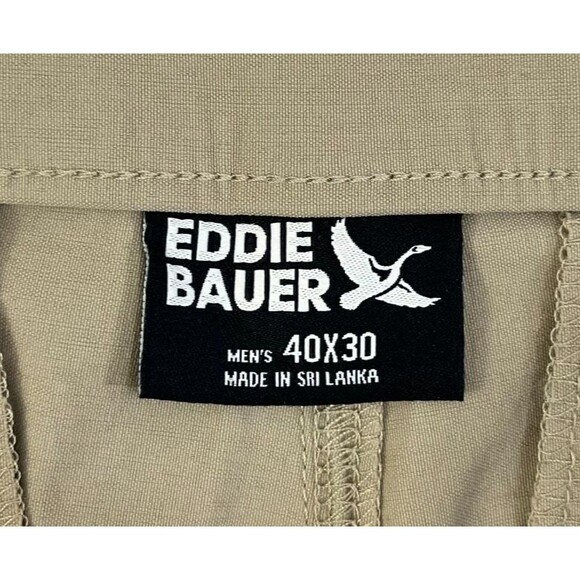 NEW Eddie Bauer Pants Men's 40X30 Horizon Guide Chino Beige Stretch Nylon Hiking - Picture 5 of 13